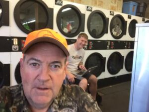 Mike Huckabee Instagram - Glamour of a campaign: early Sunday morning we go to a coin op laundry in Sioux City, IA, because on this 9 day trip we have run out of clean clothes. We actually
ran out 3 days ago but just now squeezed in time to do laundry. #campaignlife #ImWithHuck #iacaucus