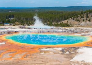 Mike Theiss Instagram - The Grand Prismatic Spring in Yellowstone National Park is the largest hot spring in the United States, and the third largest in the world. TAG a friend to join you on this adventure. Photo by Mike Theiss @ExtremeNature