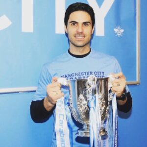 Mikel Arteta Instagram - Very happy to win our second trophy of the season! So proud of our fantastic players 👏🏼👏🏼 🏆 #carabaocup #winnersbacktoback