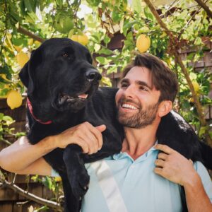Miles Fisher Instagram - I love this dog. My loyal pal from day one. His ears are softer than velvet, he’s always down to ride shotgun, and it’s a marvel what his stomach is capable of digesting. 

From a little pup, though his awkward teenage years, and now with his grey chin - he’s always had a wag in his tale and an oversized heart. 

Ask a a child anywhere in the world to draw a dog and they’ll probably sketch you a Labrador. When people see Luca on the street they smile every time. That’s why I made him the mascot of my coffee brand - @bixbycoffee - he just brings people joy. 

He’s a handsome hound and a very good boy. 🐾 🖤