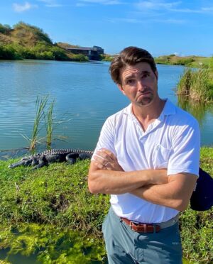 Miles Fisher Instagram - Florida: come for the🏌️‍♂️stay for the 🐊!!