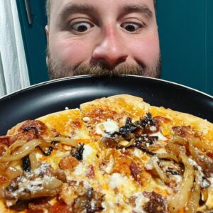 Miles Luna Instagram - Recreated the Buffalo Chicken Pizza from Mellow Mushroom to celebrate starting my new job tomorrow!