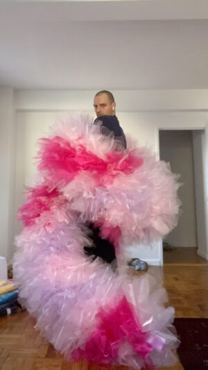Milk Instagram - a look at the custom pink confection commission 21ft organza boa I made for @sheacoulee and her phenomenal #loveball tour! 💓