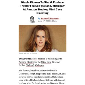 Mimi Cave Instagram - OK. YES. What?????!
Extremely late to post because I’m still trying to catch my breath. 

Here we goooooo @nicolekidman @blossomfilms @persaari #katechurchill #andrewsodroski @amazonstudios #pawelpogorzelski @mpensa514 @jcmolina62 

No words except HOLY GODDAMN, THANK YOU THANK YOU THANK YOU…🤍