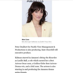 Mimi Cave Instagram - OK. YES. What?????!
Extremely late to post because I’m still trying to catch my breath. 

Here we goooooo @nicolekidman @blossomfilms @persaari #katechurchill #andrewsodroski @amazonstudios #pawelpogorzelski @mpensa514 @jcmolina62 

No words except HOLY GODDAMN, THANK YOU THANK YOU THANK YOU…🤍