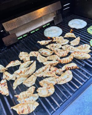 Ming Tsai Instagram - GrillStickers!! They were crispy and delicious!! No oil needed for scallion pancakes nor pajeons and super crispy #youarewhatyoueat #grillstickers