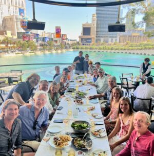 Ming Tsai Instagram - The best lunch table in town.  Always a delicious meal @spagolv Chef @wolfgangpuck your team did you proud! Always the Smoked Salmon Pizza to start. Thanks  Chef @_alexismarie04 and culinary team for taking care of us!  Best day #deadforever @bellagio