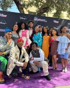 Mirabelle Lee Instagram - endlessly grateful for this cast and crew. becoming sonia was a dream. make sure you all watch the premiere of “saturdays” on march 24 on disney channel and next day on disney  ! 💜
-
styled by @ainynea 
dress by @nensidojaka 
makeup by @kymberberry 
hair by @tropixbraids 
nails by @jasmine_pronails 
-
#saturdaysseries #sonialittle