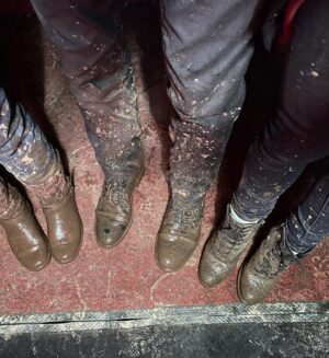 Miranda Frigon Instagram - #aurorateagarden 18 underway! A little glimmer of how glamorous movie making can be. Pouring rain, freezing cold, running and slipping in the mud, filming til 2am…and we do it over and over and over again because we can’t wait to entertain you!! Can’t wait for you to see our newest episode of #Aurorateagarden coming to you in 2022 🕵️‍♀️ 🔦 @peterbenson889 @dylan.sloane