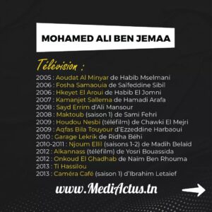 Mohamed Ali Ben Jemaa Instagram - الممثل محمد علي بن جمعة.. مسيرة متنوعة وثرية بين أعمال تلفزية، سينمائية ومسرحية مختلفة.. لاقت أغلبها نجاح باهر..
ويواصل بن جمعة تألقه هذه السنة ويسجل حضوره بمسلسل فلوجة لسوسن الجمني رمضان 2023 إلى جانب مشاركته في لجنة تحكيم برنامج جنيور كاستينغ على قناة الحوار التونسي..
@dali_benjemaa

#WeAreBack
#MediActus