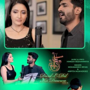 Mohammed Irfan Instagram - Here is a Glimpse of  Darde Dil Kii Dawwa  composed and written by the super rockstar @realhimesh ,from the mega blockbuster hit album Himesh Ke dil se sung by me and @arpitamukherjeesinger released all over , full song out on #youtubechannel of #himeshreshammiyamelodies give it all your love ❤️@himeshreshammiyamelodies