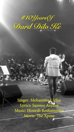 Mohammed Irfan Instagram - Reflecting on a decade of music, my heart swells with gratitude for all the support.

‘Dard Dilon Ke’ completes 10 years, a journey filled with love. Here’s to the shared moments, your unwavering support and the timeless power of music which has been the driving force behind every note.
Thank you! @realhimesh @sameeranjaanofficial