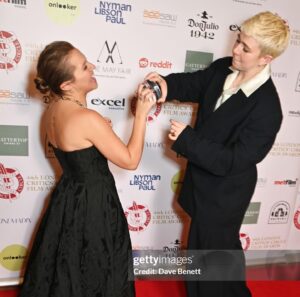 Molly Manning Walker Instagram - Breakthrough filmmaker & breakthrough performance at the London critics circle film awards ✨ thank you 🙏 

@rosefordestudio @wooyoungmi @lucyburt1