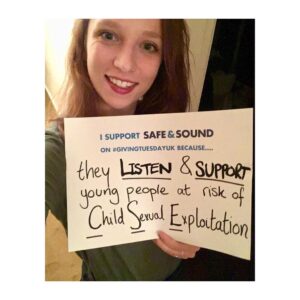 Molly Windsor Instagram - On #givingtuesdayuk I’m supporting @safesoundgroup because they are helping young people that are affected by CSE. After Three Girls I felt very angry that young people, who were being sexually exploited, were not being listened to by the authorities that are there to protect them. This is why Safe and Sound are invaluable and exactly what we need to encourage and support. Because of them, anger can be turned into hope that we can have a society that cares and supports victims.
You can support Safe and Sound too on #givingtuesday ,  link in bio to print your own message , let’s see those selfies