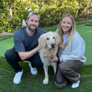 Monette Moio Instagram - If you know me, you know how much I love goldens. Being able to rescue one has been a lifelong dream and I’m so over-frickin-joyed to have Miso join our lil family. He’s the goodest boy and Chuck is starting to agree 😉 

Thank you @rukumagai & @danielhenney for making this happen. My heart is so full. Being able to give him a good home means the world to us ♥️

♾️/10