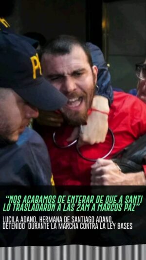 Mónica Cabrera Instagram - #Repost @futurockok 
——
PRESOS POR MARCHAR

📌| Los detenidos en la represión en el Congreso llevan injustamente más de 40 horas privados de su libertad. Un dictamen del Fiscal Stornelli con pedido de múltiples imputaciones y de prisión preventiva demoró su liberación. 

🗣️| Hablamos con Lucila Adano, hermana de Santiago Adano, detenido durante la marcha contra la Ley Bases que continúa privado de su libertad.

📸 Sofia Barrios. 

🎧 Escuchá el #Resaltador de #Segurola por Spotify