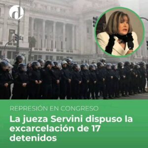 Mónica Cabrera Instagram - #Repost @eldestapeweb 
——
⚖️Tras dos días de detención, la jueza María Romilda Servini de Cubría resolvió excarcelar a 17 detenidos, según confirmó El Destape. ❗Además, Servini desestimó el pedido del fiscal Carlos Stornelli, 
quien solicitó la prisión preventiva para las 33 personas privadas de su libertad y decidió imputarlos por los delitos de "terrorismo" y "sedición". Leé más en la nota de antobernetti en el link de la bio 🔗