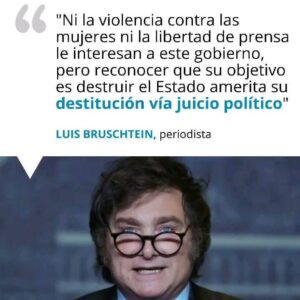 Mónica Cabrera Instagram - #Repost @pagina12 
——
"LA IDEA DE DESTRUIR EL ESTADO AMERITA JUICIO POLÍTICO" El periodista Luis Bruschtein criticó a Milei y aseguró que "la esencia de ese pensamiento brutal en su ignorancia y en su incapacidad de gestionarlo, con representaciones intermitentes y burdas, es muy parecido al de las dictaduras militares". "Es un gobierno de extrema derecha respaldado por las grandes corporaciones que manejan la economía del país, pero además es un mal gobierno", dice.  #Estado #Juiciopolitico V