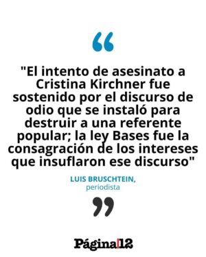 Mónica Cabrera Instagram - #Repost @pagina12 
——
LA LEY BASES Y EL INTENTO DE ASESINATO A CRISTINA KIRCHNER 👉 El periodista Luis Bruschtein reflexionó sobre cómo se relaciona la Ley Bases con el intento de asesinato de Cristina Kirchner y dijo que "el comienzo del juicio por el intento de asesinato a Cristina Kirchner y la aprobación de la ley Bases dieron forma a un diagnóstico muy aproximado sobre cómo el país resolvió los conflictos y tomó un rumbo". 💬 "El resultado es alarmante por la salud institucional de una democracia atravesada por discursos de odio instrumentados por sectores del poder económico que finalmente logran favorecer sus intereses", agregó. Leé la nota completa en el link de la bio.👉 @pagina12