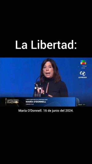 Mónica Cabrera Instagram - #Repost @jimegeo 
——
La Libertad irrenunciable.
Y a la que nos debemos.
No a la Libertad de la violencia, la crueldad, la represión.
El discurso de @odonnellmaria en los Martín Fierro.