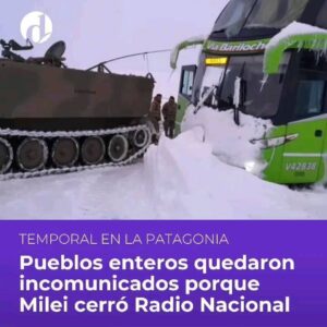 Mónica Cabrera Instagram - #Repost @eldestapeweb 
——
Las radios locales tenían como dial a Radio Nacional y servían para transmitir y comunicarse entre las comunidades 📻 ❗️ En medio del temporal en la Patagonia, pueblos enteros quedaron aislados porque no se puede transitar por las rutas 👉 Responsabilizaron a Milei por la incomunicación ya que al no funcionar Radio Nacional no hay programaciones locales para comunicar lo que ocurre. 💬 Un usuario de X (Twitter) contó que en una ruta de Neuquén "nadie se enteró de lo peligroso que estaba porque las emisoras de Radio Nacional ahora solo emiten transmisión porteña. En días así, los celulares no sirven".