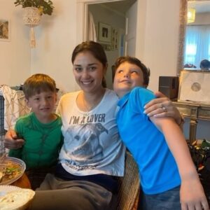 Monica Ruiz Instagram - Big thanks to Chris for helping me become a mama to these two and for setting an alarm that would wake a cruise ship to make a truly delicious Mother’s Day breakfast. It was worth it. ❤️💕 Thanks to my mom and all the moms who are still on the earth, in our hearts or in every beautiful thing you see that reminds you of one ❤️💕