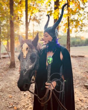 Monique Ganderton Instagram - Maleficent is more fun with these magnificent creatures. ❤️🐴 Baby and Sir Edmond