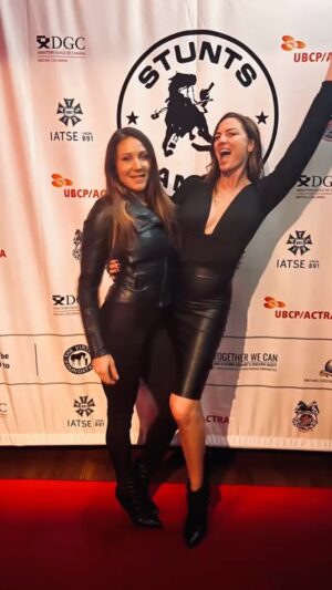 Monique Ganderton Instagram - What can I say!? I guess just imagine running in slow motion through flower fields back in time  to the place where it started, the people we started with and living in the unknown. Also smush that with the feeling and excitement of a high school reunion, and a beautiful topping of a charitable good cause: that was Saturday with my 🇨🇦peers, my mentors and people I just ❤️ Thank you @stuntscanada @the_virtue_foundation  for throwing such a needed event that I will remember forever! 🥰  #alsothefilmindustryturnsusbatty #losttogether #foundtogether