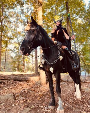 Monique Ganderton Instagram - Maleficent is more fun with these magnificent creatures. ❤️🐴 Baby and Sir Edmond