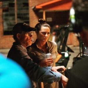 Monique Ganderton Instagram - Very serious with Ron Howard. 🤣❤️ Gosh I learned so much watching his directing process. Every time I come across photos on set I am humbled and so grateful that I get to do this for a living. 🙌