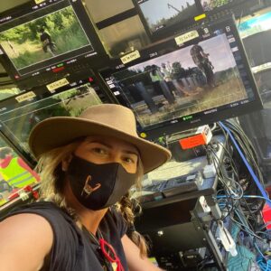 Monique Ganderton Instagram - We had been driving around scouting so many locations to find a remote road, with a guard rail, with a hill that also had woods adjacent.. I was half asleep in the bus looking out the window after another failed location scout.. we were passing the back of my property and there it was lol  I don’t like to be that person to the producers… hey why don’t we use my property 🤣🤣🤣 But in this case it was perfect! So one of my favorite 2nd unit directing days. I woke up, walked out the door, passed the horses and right onto the set 🤣🙌. Yes Lily definitely jumped the fence and tried to get in on the action lol luckily Jenny was hired by production for that sole purpose of keeping  Lily out of the way 🤣🤣 #shehulkattorneyatlaw @shehulkofficial @jennyjerman_jequus