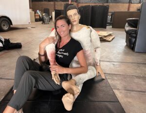 Monique Ganderton Instagram - Hes working with us for the next week! ❤️ #hesflexible #imridiculousiknow #dummy #stuntbudgetcuts