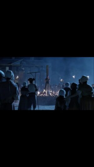 Monique Ganderton Instagram - Flashback to my first time speaking Ancient Greek and my first full fire burn.. I was so focussed on the dialogue being delivered perfect since it was a busy night and lots of BG. The shot ended with the logs being lit. There was a “hiccup” with the propane being fully closed from the previous take.. I was engulfed in propane fire and had to dive off this platform to a face-plant and got put out immediately by the BEST stunt team @shaunaduggins #timtrella. It was shocking but I was fine aside from some singed hair… then I had to get back up and do the full burn last shot of the night! 🤣 it was an experience for sure! So stay warm, be safe and always prepare for the unexpected! (The persons at fault were asked to leave and all was taken care of as it should be- don’t mess with Shauna’s stunt people!) ❤️🥰 #fireburn #stuntperformer #itscoldputside #nopethatstoohot