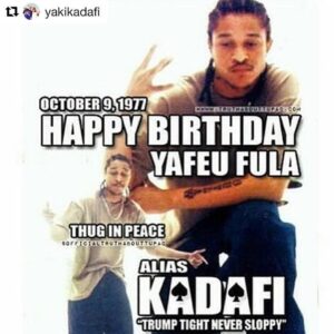 Mopreme Shakur Instagram - #Repost @officialtruthabouttupac
・・・
Happy birthday to Yafeu Akiyele Fula a.k.a Yaki Kadafi🌹 Rest in peace!🙏 . . . 
#repost 👉🏼 @yakikadafi 👉🏼 @truthabouttupac 👉🏼 @2pacunlimited 👑
#kadafi  #ThugAngel #OutlawPrince #YoungHollywood #KillerKadafi
#tupac #2pac #rip #memorial  #makaveli #2pacteam #AllEyezOnMe #2pacalypseNow  #Tupac #TupacShakur #HipHop #O4L #Outlawz #ThugLife #Killuminati #TupacTuesday  #RestInPeace #music #outlaw4life #westcoast  #freestyle #interview #rip #goat