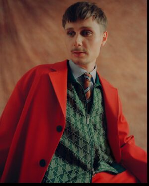Moritz Jahn Instagram - Where's the fire, what's the hurry about? 🥀

Shooting with @__marcodistefano ♥️👌

Styling @_louisemcilroy / HMU @niemandswasser.mua / Assistant @genesiobat / Background by @ninamarlena & Philippe Rebosz / Lab @safelightberlin