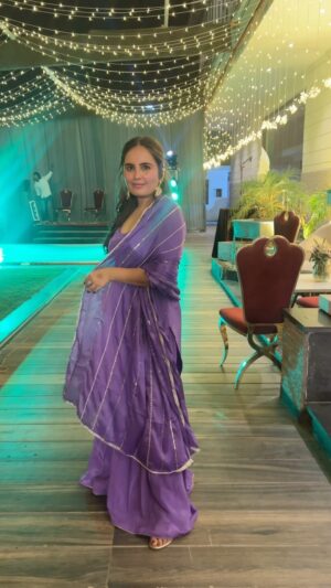 Mridanjli Rawal Instagram - Purple Sharara Suit♥️ 
:
#instagood #purple #salwarsuits #salwarkameez #shara #punjabi #punjabiwedding #howtowear #howtowearsuit
