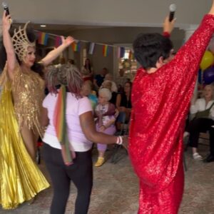 Mrs. Kasha Davis Instagram - Today was one of the BEST days of my life. ✨ What a joy celebrating pride at a senior living community Legacy at Clover Blossom in #rochesterny with my sister @aggydune and @dragme2thestage 

This community was absolutely thrilled to have us perform for them and my heart is truly truly FULL!!! 🏳️‍🌈♥️🏳️‍🌈

#grateful #ageismisneverinstyle #seniorliving #love #spreadjoy #pridemonth 

DJ @splevins