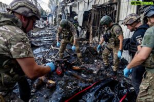 Mstyslav Chernov Instagram - @instagram keeps removing my video, so let the photos be here instead. 

The Russian missile that struck Wednesday in eastern Ukraine turned an outdoor market into a fiery, blackened ruin where weeping civilians looked for loved ones among the mangled, burned bodies scattered across the ground.
The blast in the town of Kostiantynivka killed at least 17 people and wounded at least 32 in one of Russia’s deadliest strikes in months, Ukrainian officials said.

“There was no military target here. This is a peaceful neighborhood in the city center,” Stefan Slovak, who lives in Kostiantynivka, said in a trembling voice.

Behind him were the remnants of the market, where charred bodies could be seen in the street, their clothes still burning, near cars engulfed in flames. Behind a market stall holding fresh parsley, rescuers found a women in civilian clothes with her head covered in blood.

#ukraine #russia #invasion #war #photo #documentary #video #news #apnews #politics