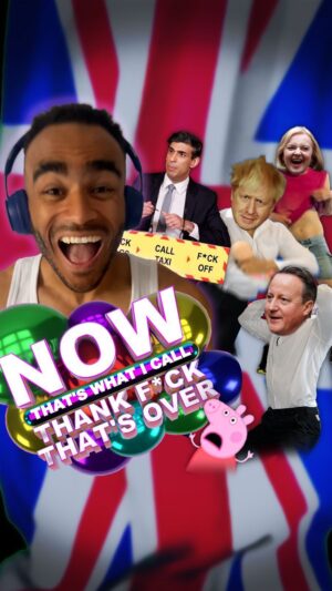 Munya Chawawa Instagram - Britain’s new soundtrack just dropped 😮‍💨👋🏽⁣
⁣
Goodbye, Tories - thanks for all the sketches & songs, gunna miss you bbz 💖🥹 #comedy #satire #politics ⁣

Also, I’ll be on The Last Leg’s Election Special, tonight 10pm on Channel 4- see you ⁣then! 👀
⁣
Written by myself ✍️ ⁣
Edited by: @markbadda 🧙🏻 ⁣
Additional edits: @carlos.mov☄️