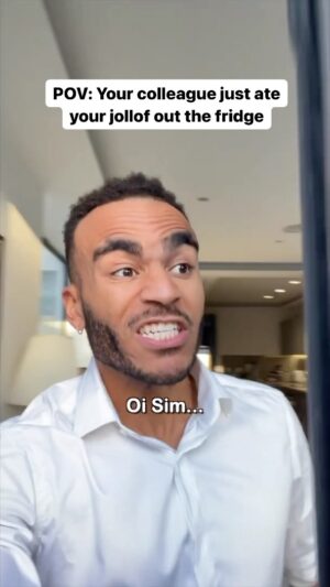 Munya Chawawa Instagram - POV: Simon just stole your jollof out the office fridge 👀🍚 #comedy #dancing #jollof