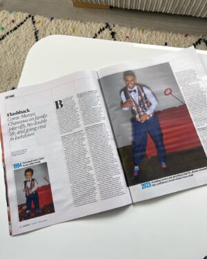 Munya Chawawa Instagram - Big dreams, bigger forehead✨👶🏽✨ ⁣
⁣
Catch my Flashback interview today in The Guardian, chatting through my tour, childhood in Zim, my comedy icon (grandad 👴🏻❤️) and being in the Diamond League of Duo Lingo 💎👀. ⁣
⁣
Thank you for the lovely words @harrietgibsone, fantastic photographs @pal_hansen and styling by @andieredmanstylist 🙏🏽💘⁣
⁣
#BoyzIIMunTour @guardian