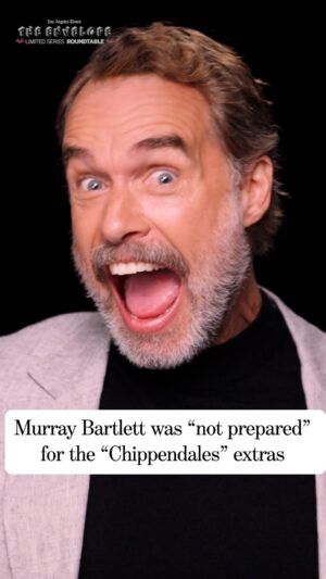 Murray Bartlett Instagram - Murray Bartlett says he was “not prepared” for the first time the extras in “Welcome to Chippendales” saw the show’s strippers in action.

Watch @murray.bartlett , Riley Keough, Emily Blunt, Niecy Nash, Kathryn Hahn & Paul Walter Hauser in #TheEnvelope Limited Series Emmys Roundtable at the link in bio, or at latimes.com/envelope

#MurrayBartlett #welcometochippendales #chippendales @wtchippendales #reels #reelitfeelit #trending #exploremore #television #comedy