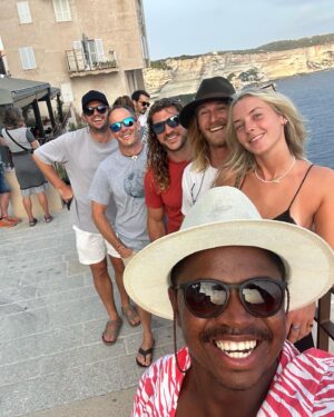 Mzi "Zee" Dempers Instagram - Been busy at work for some time so haven’t gotten new photo’s, so here’s a dump of some recent favourites.

1. Bravocon 2022, what a time.
2. My forever date❣️
3. Two bears and a beast
4. Trying to channel my inner John Rahm😂
5. Members at Tom & Mil’s wedding🕴🏽
6. Legends in the Azores who exchanged a tuna for a pic
7. Living the Island Boy life 
8. Crew outing in Bonifacio
9. Sophs on tour in Ajaccio
10. Woke up and chose violence

#bravocon#friends#family#azores#belowdeck#belowdeckmed#bravotv#yachting#worklife#carribean