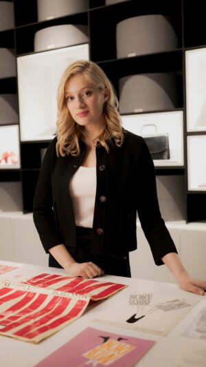 Nadia Tereszkiewicz Instagram - Spend some time with Dior ambassador and actress @NadiaTereszkiewicz as she visits the archives to learn all about the history of Miss Dior, the line with which the House and Marc Bohan stepped into the world of ready-to-wear in 1967. After perfecting her @DiorBeauty look and donning her #DiorBarJacket denim outfit, it was off to the #DiorAW24 show to discover the collection by @MariaGraziaChiuri and share her post-runway insights. 
© Photo: @Pierre__Mouton