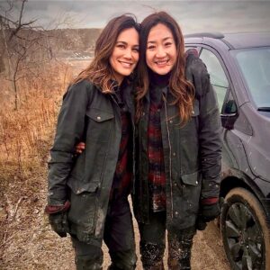 Nadine Nicole Instagram - Dirt bikes, mud and all smiles with the sweetest stunt woman in the world @stuntgirl_ruth 
#bts #theexpanse