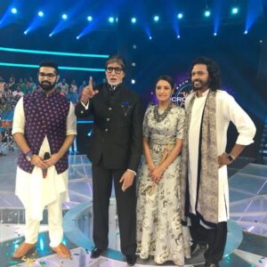 Nakash Aziz Instagram - Throwback . When Big B met the Big A 😜

#nakashaziz #amitabbachan #kbc