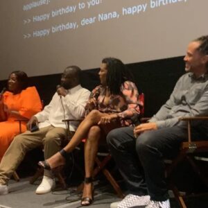 Nana Mensah Instagram - ✨8️⃣2️⃣6️⃣ ✨ 
I had a beautiful birthday celebrating @queenofgloryfilm in London at the iconic @ritzy_cinema. Thank you to the most generous moderator @sopedirisu and to @delphilievens & @bohemiamediauk for a wonderful night and subsequent jollof-fueled turn up! 🇬🇭 #QueenofGlory is now playing across the UK! 🇬🇧 
Makeup: @mariaasadimakeup 
Hair: @kieronlavine 
Styling: @zadrianandsarah 
Dress: @roksandailincic 
Shoes: @diminnoshoes 
Jewels: @swarovski @vraiofficial 

Thanks all for the birthday wishes! ♍️♍️♍️