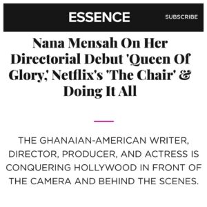 Nana Mensah Instagram - Thank you @awordwitharamide and @essence for this lovely feature! 🥰 

#styledbyzadrianandsarah @zadrianandsarah 
📸: @stephaniedianiphoto 
💇🏿‍♀️: @cheryltbergamyhair 
💄: @billieegene