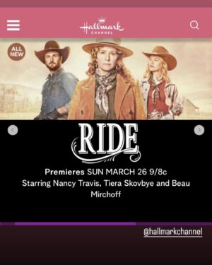 Nancy Travis Instagram - Very excited to share this fun project! Premieres March 26 @hallmarkchannel #RIDE