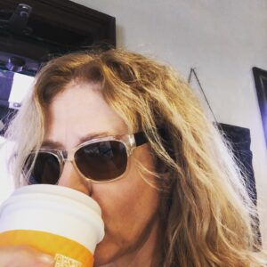 Nancy Travis Instagram - Cheers, People! A bucket of coffee and it isn’t even 9:00. #2excited2sleep #noreason